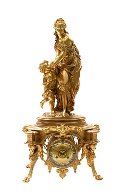 Lot 103 - A French Bronze Ormolu Striking Mantel Clock,...