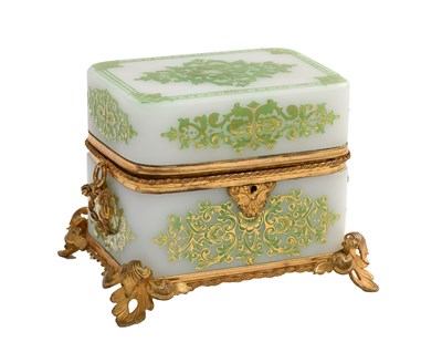 Lot 106 - A French Opaline Glass Scent Casket with Gilt...