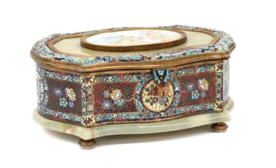 Lot 31 - A French Porcelain-Mounted Champlevé and Onyx...