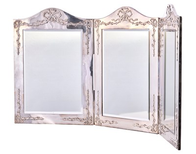 Lot 308 - An Edward VII Silver-Mounted Triptych Dressing-Table Mirror