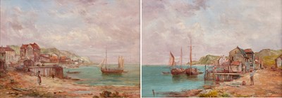 Lot 172 - Alfred Pollentine (1836-1890) Moored boats in...