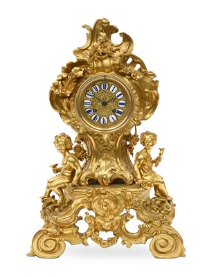 Lot 151 - A French Gilt Metal Striking Mantel Clock,...