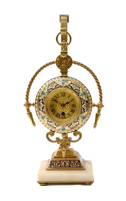 Lot 169 - A Gilt Metal, Marble and Champleve Enamel...
