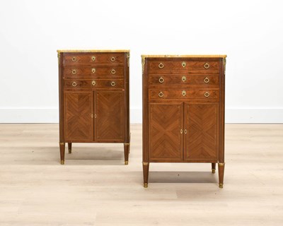Lot 359 - A Pair of French Louis XVI-Style Kingwood Side...