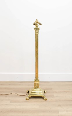 Lot 166 - A Victorian Brass Standard Lamp, with...