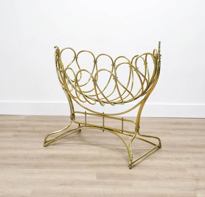 Lot 181 - A French Tubular Brass Child's Cot, 19th/early...
