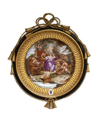 Lot 178 - A Minton Framed Pottery Plaque, circa 1870,...