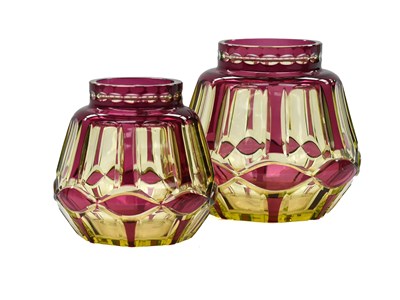 Lot 513 - A Bohemian Ruby-Flash Amber Glass Vase, early...