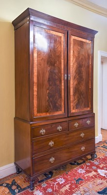 Lot 128 - A George IV Mahogany, Satinwood-Banded, Ebony...
