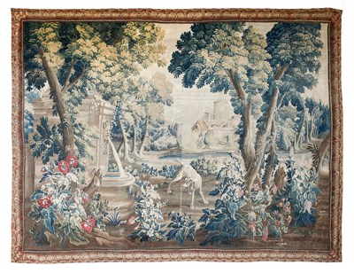 Lot 1061 - A Louis XV Aubusson Verdure Tapestry...