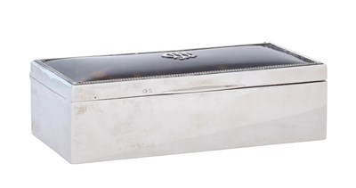 Lot 236 - A George V Silver and Tortoiseshell Cigarette-Box