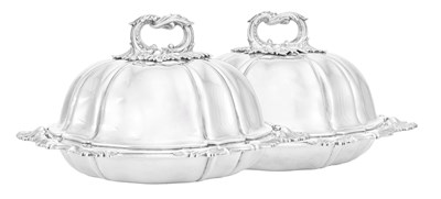 Lot 1009 - A Pair of Victorian Silver Entrée-Dishes, Covers and Handles