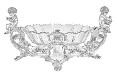 Lot 1132 - A Swedish Silver and Cut-Glass Centrepiece