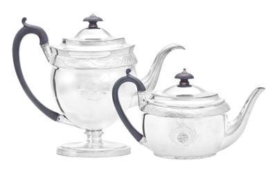 Lot 784 - A George III Silver Teapot and Coffee-Pot