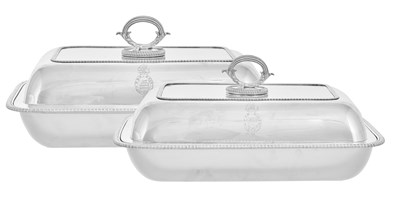 Lot 999 - A Pair of George III Silver Entrée-Dishes, Covers and Handles