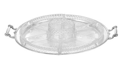 Lot 1038 - A George VI Silver and Cut-Glass Serving-Dish