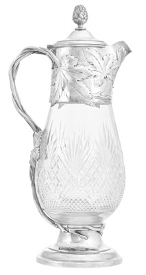 Lot 1091 - An Austrian Silver Plate-Mounted Cut-Glass Claret-Jug