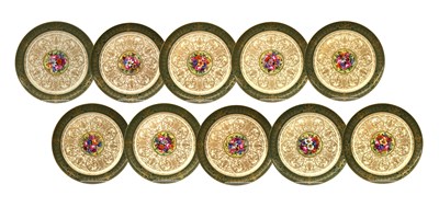 Lot 725 - Ten Royal Worcester Porcelain Cabinet Plates,...