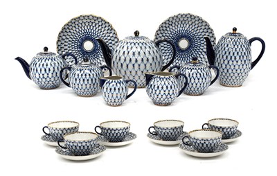 Lot 657 - A Lomonosov Porcelain Tea Service, 20th...
