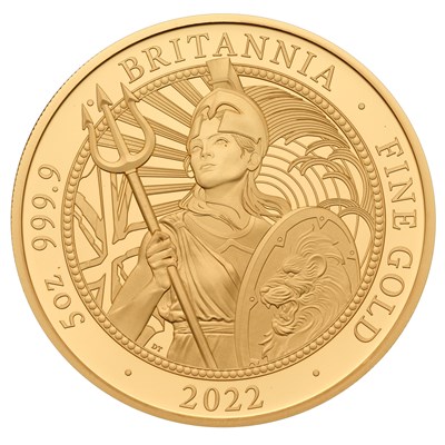 Lot 365 - Royal Mint, 5oz Gold Proof Britannia 2022,...
