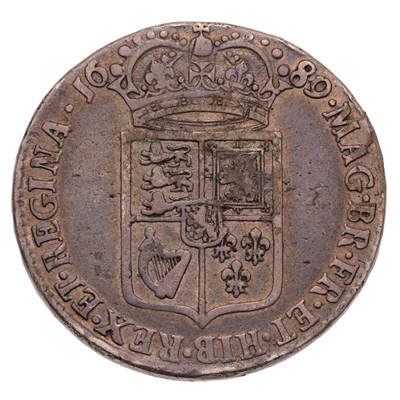 Lot 100 - William and Mary, Halfcrown 1689, first busts,...