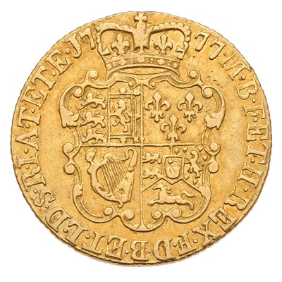 Lot 273 - George III, Guinea 1777, fourth laureate head,...