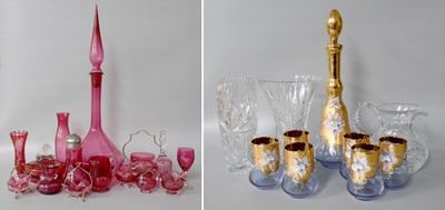 Lot 24 - Victorian Cranberry and Other Glass Including,...
