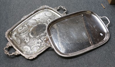 Lot 45 - Two Silver Plated Tray, one with engine turned...