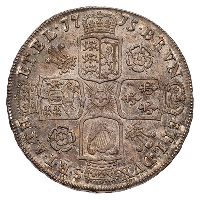 Lot 24 - George I, Halfcrown 1715, SECUNDO, roses and...