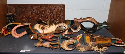 Lot 88 - Four Tribal Painted and Carved Wood Masks;...