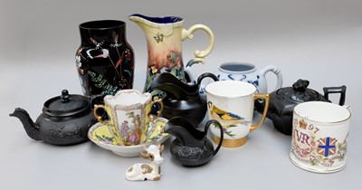 Lot 67 - Various Black Basaltwares, an Augustus Rex...