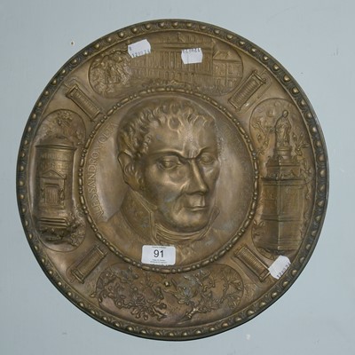 Lot 91 - A Alessandro Volta Centenary Bronze Plaque,...