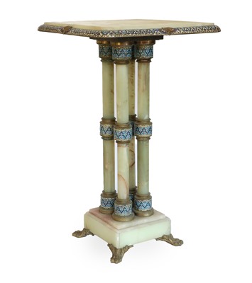 Lot 468 - A French Green Onyx, Gilt-Bronze and Champlevé...