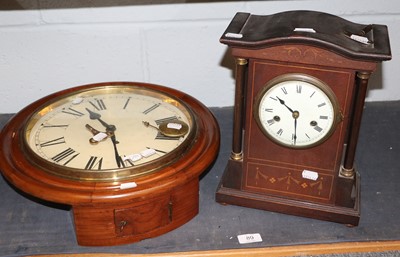 Lot 89 - An Inlaid Striking Mantel Clock, early 20th...