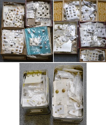 Lot 42 - Thirteen Boxes of Mainly Military Buttons,...