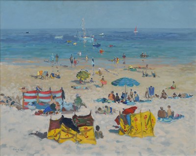 Lot 1099 - Douglas Hill (b.1953) Porthminster Beach,...
