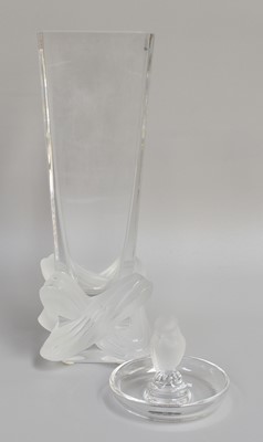 Lot 2 - A Modern Lalique Vase of Tapering Square Form,...