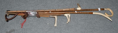 Lot 92 - Three Antler Handled Riding Crops, a similar...