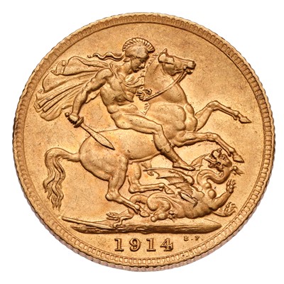Lot 143 - George V, Sovereign 1914; near extremely fine