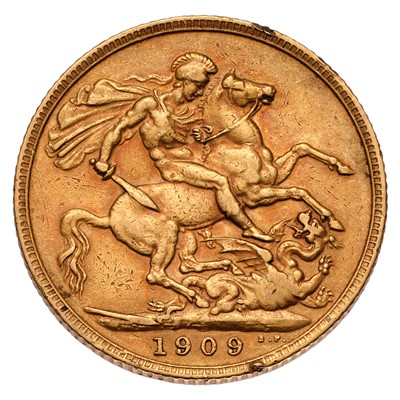 Lot 134 - Edward VII, Sovereign 1909; one or two edge...