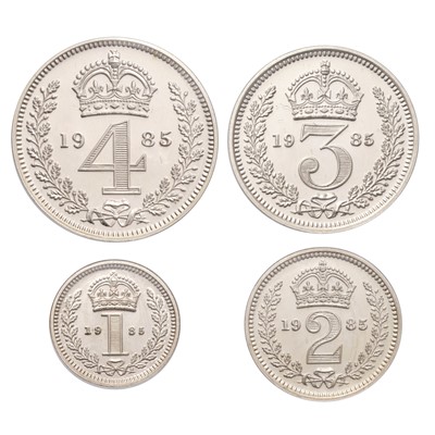 Lot 226 - Elizabeth II, Maundy Set 1985, 4 coins...