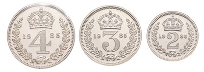 Lot 227 - Elizabeth II, Partial Maundy Set 1985, 3 coins...