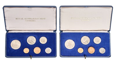 Lot 246 - 2x Australia, Proof Sets 1966, 6 coin sets...