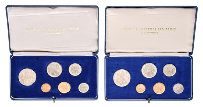 Lot 245 - 2x Australia, Proof Sets 1966, 6 coin sets...