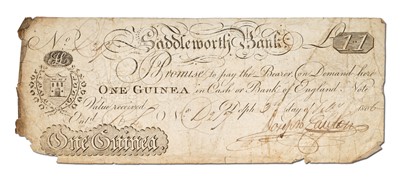 Lot 293 - Saddleworth Bank, One Guinea, dated 3rd May...