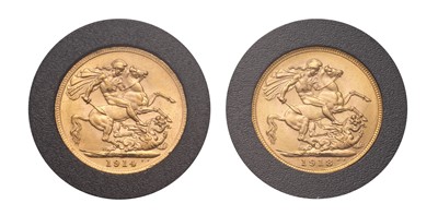 Lot 144 - George V, Two-Coin Sovereign Set, comprising...
