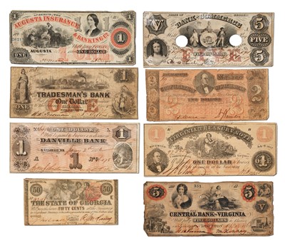 Lot 332 - USA, State and Private Issue Banknotes, 8 in...