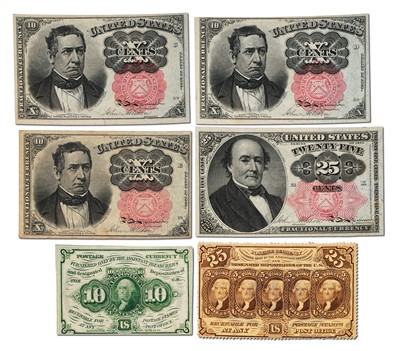 Lot 335 - USA, Fractional Currency Notes, 6 in total...