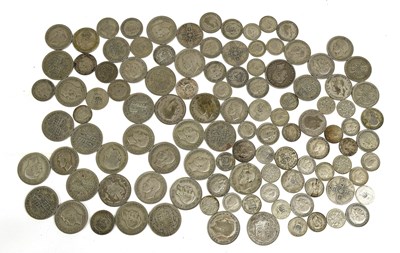 Lot 62 - Mixed Pre-1947 Silver Coinage, 50% silver,...