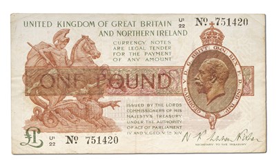 Lot 301 - Treasury Series, One Pound, Warren Fisher...